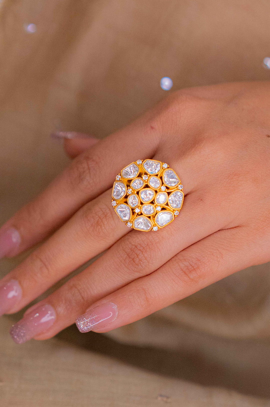 Dajshi Moissanite Polki Ring
