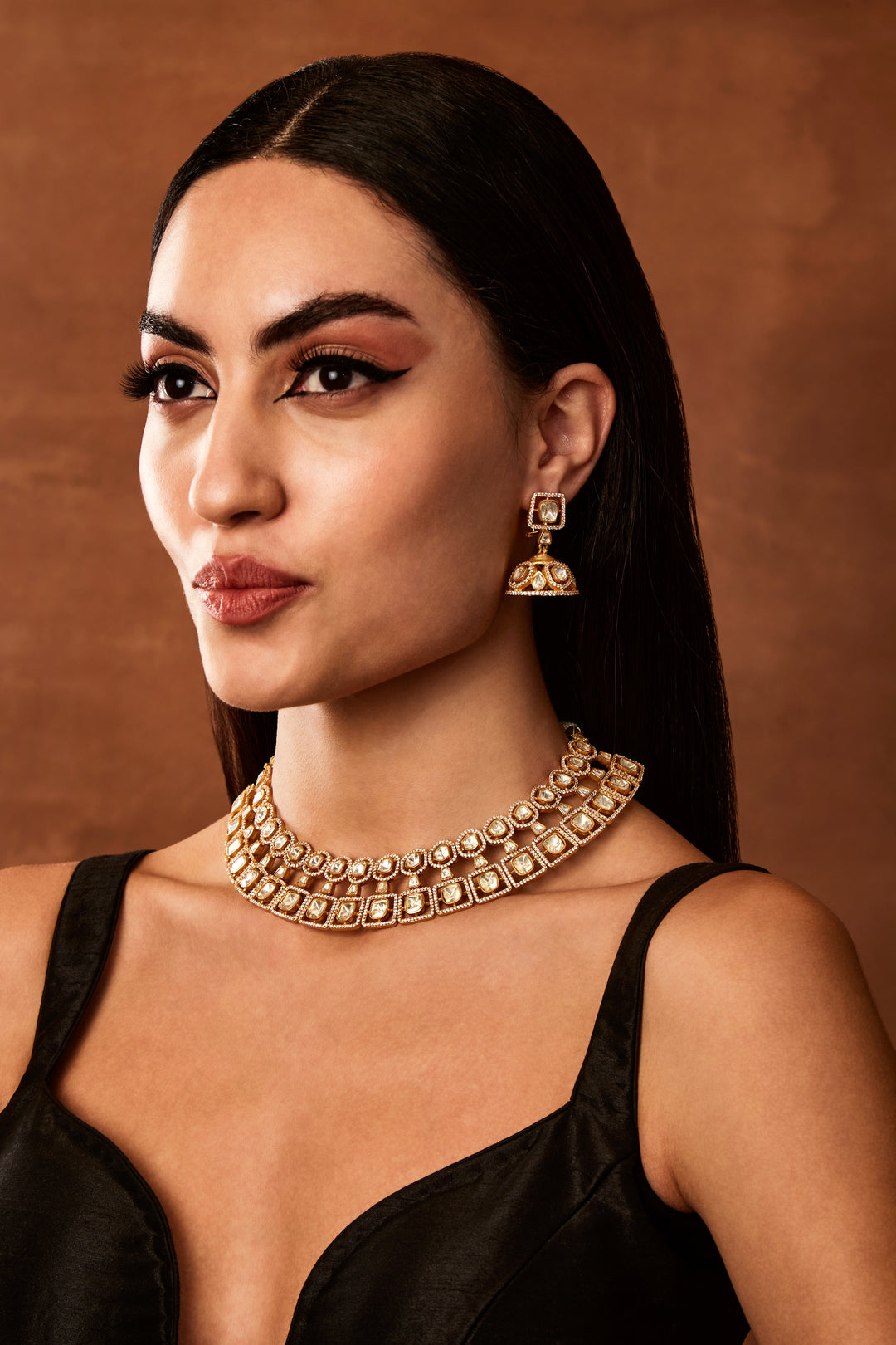 Mirza Moissanite Polki Necklace