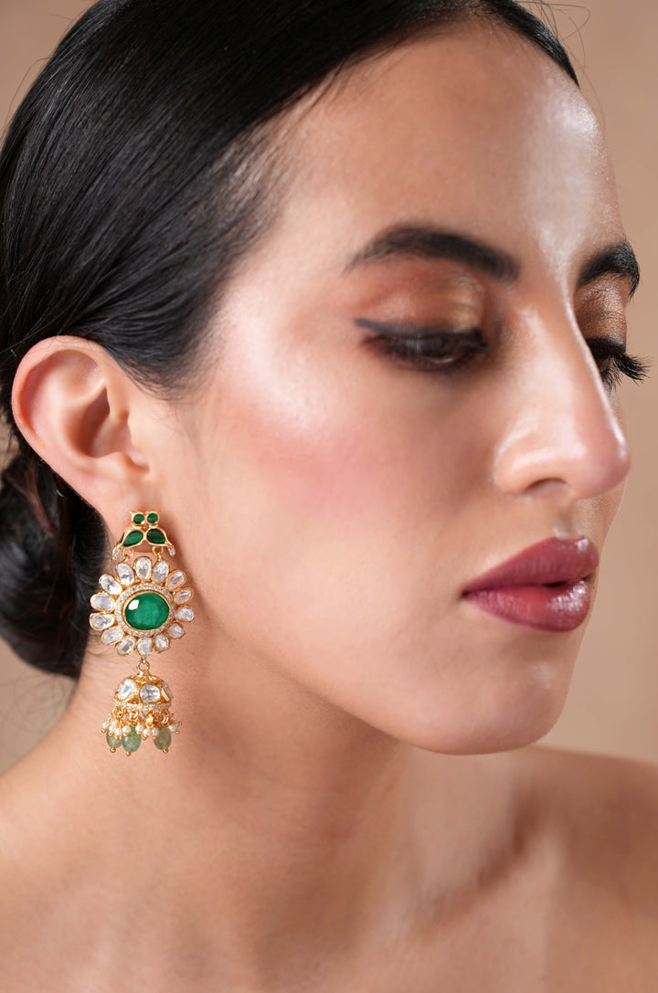 Gunika Polki Emerald Earrings