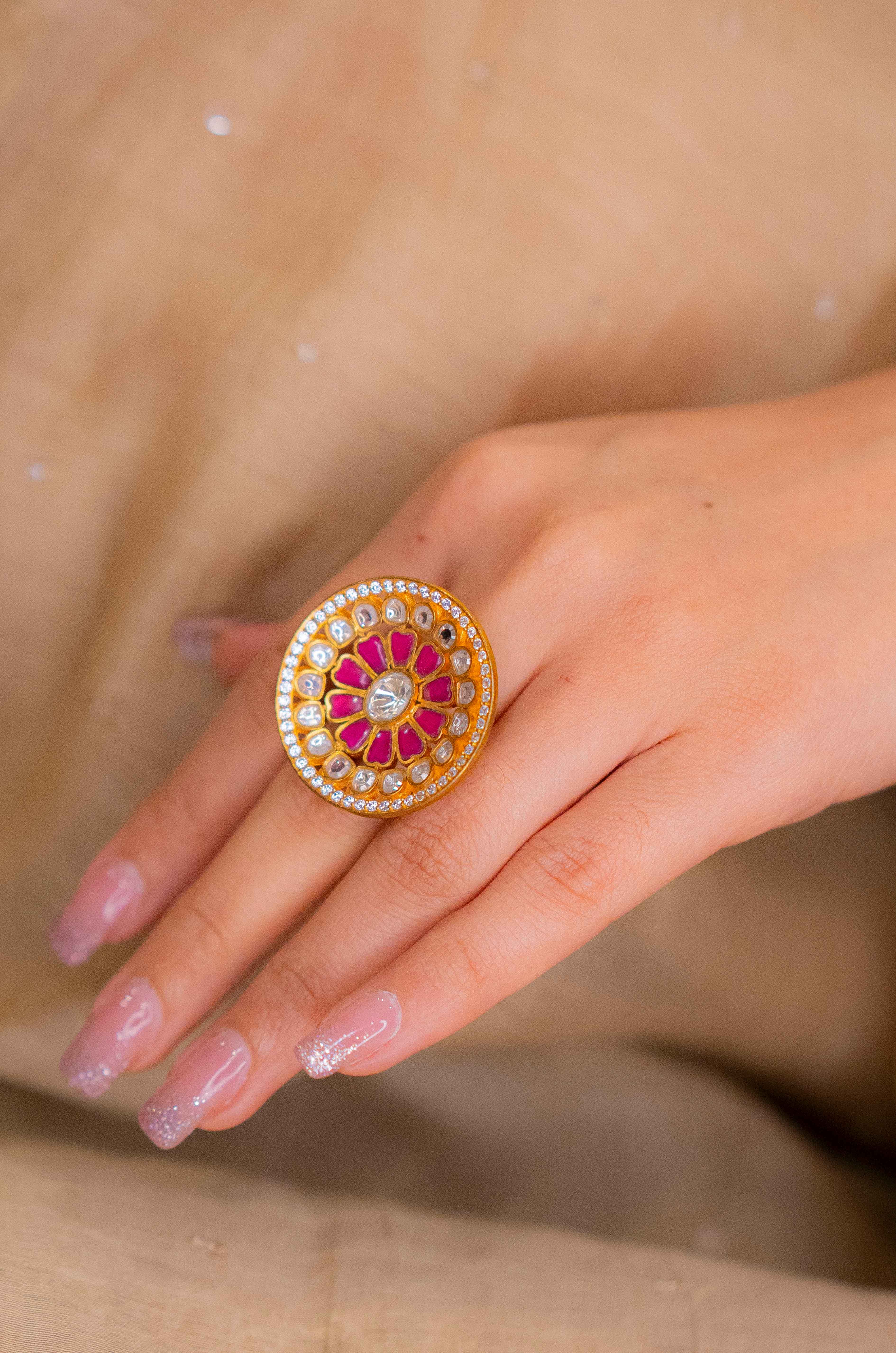 Prishi Ruby Polki Ring