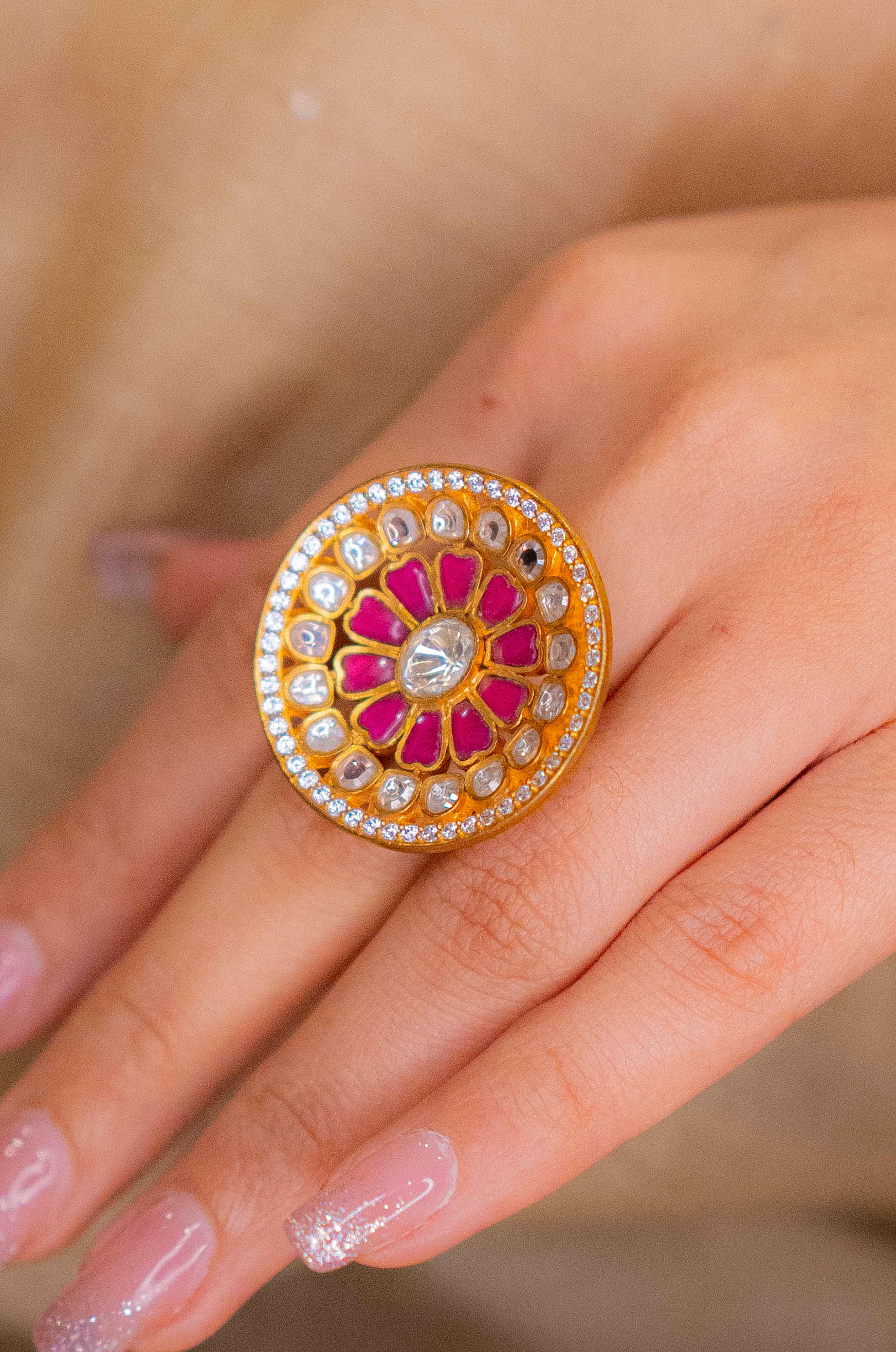 Prishi Ruby Polki Ring