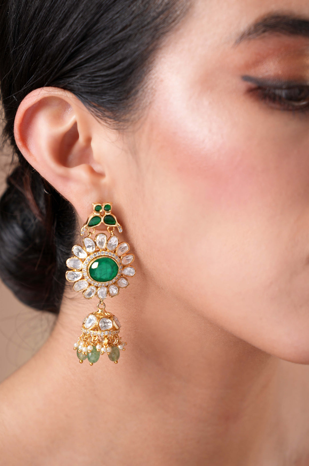 Gunika Polki Emerald Earrings