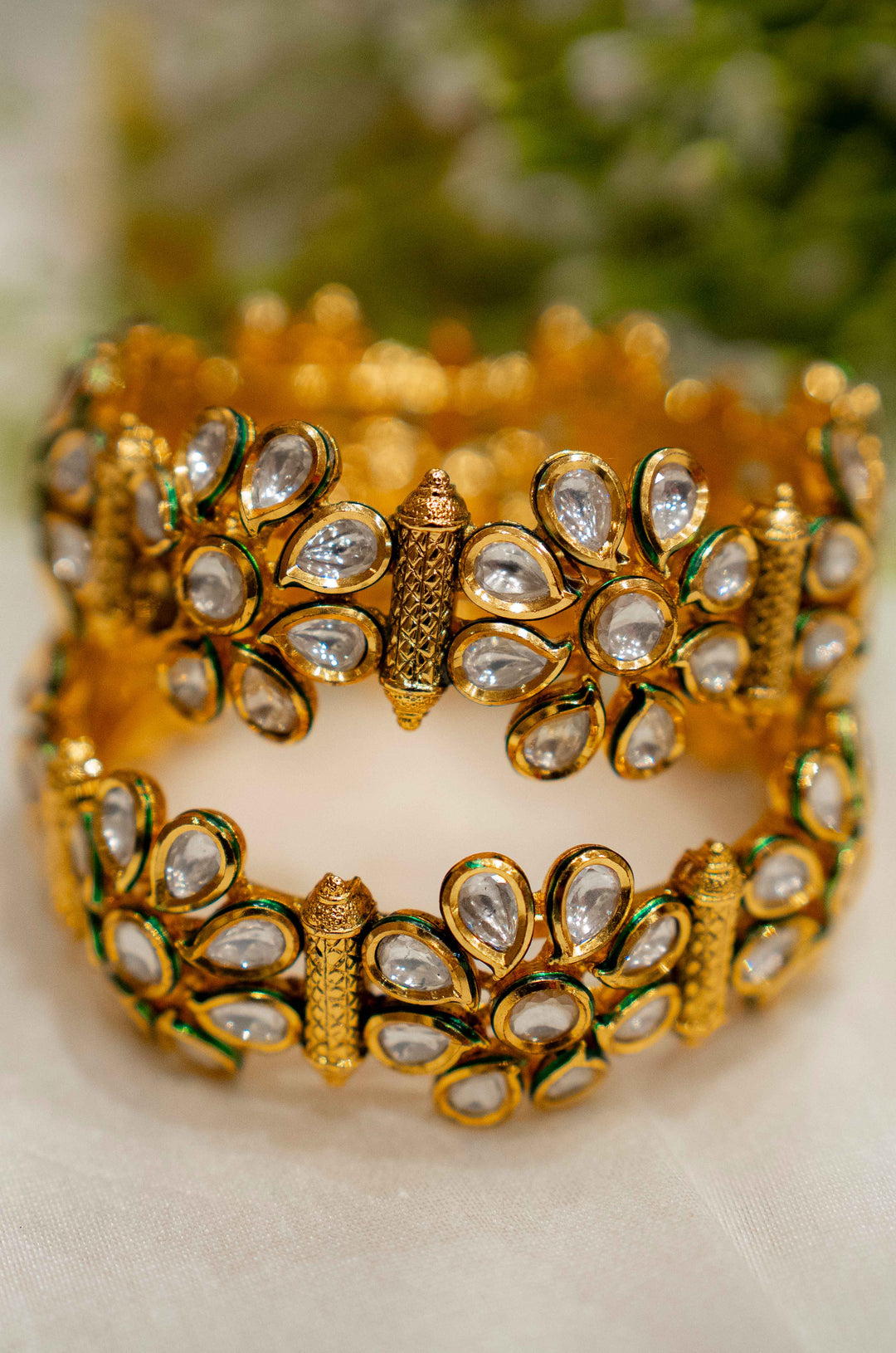 Griva Floral Polki Bangles- Set of 2
