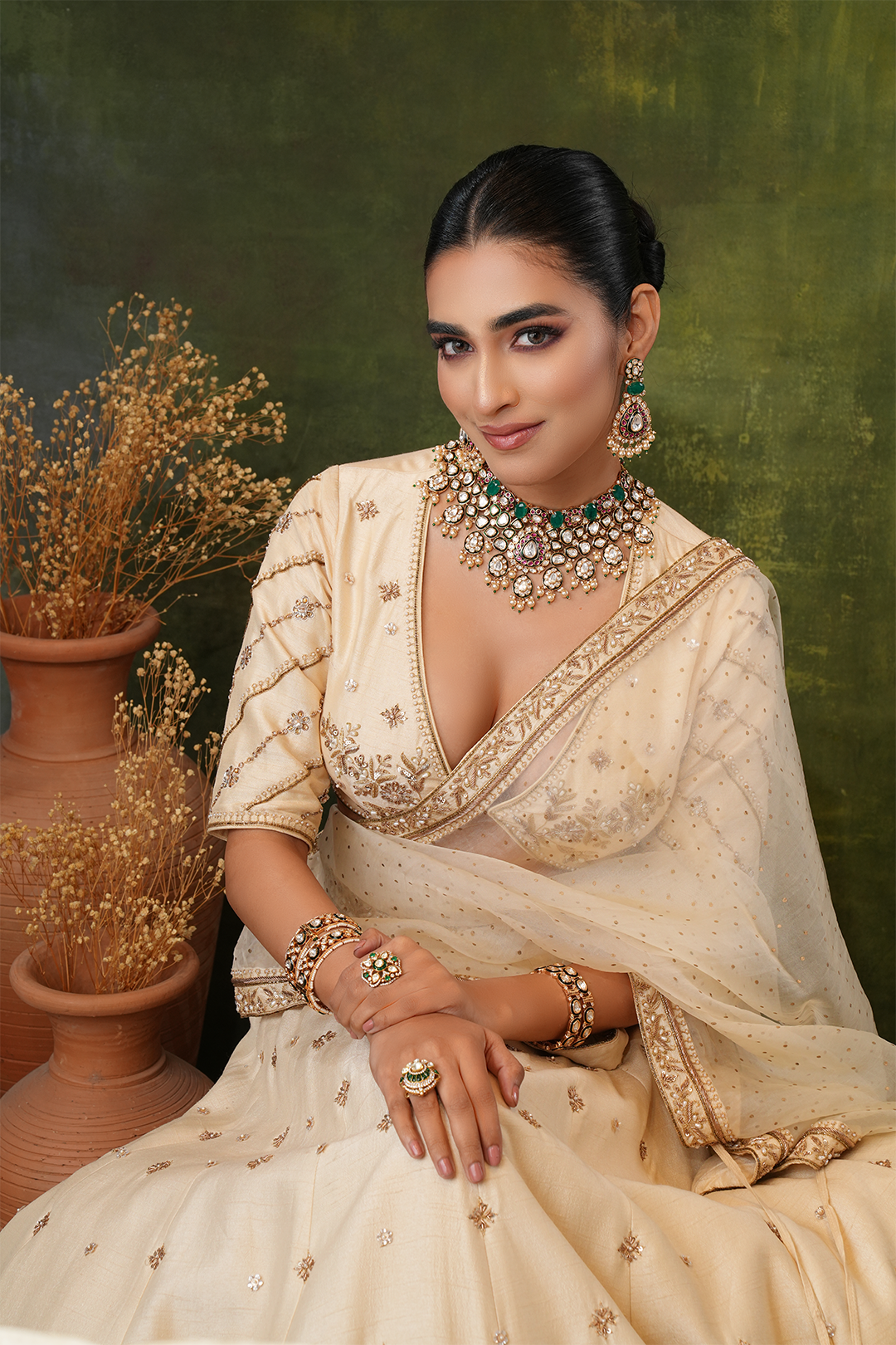 Aida Polki Necklace Set