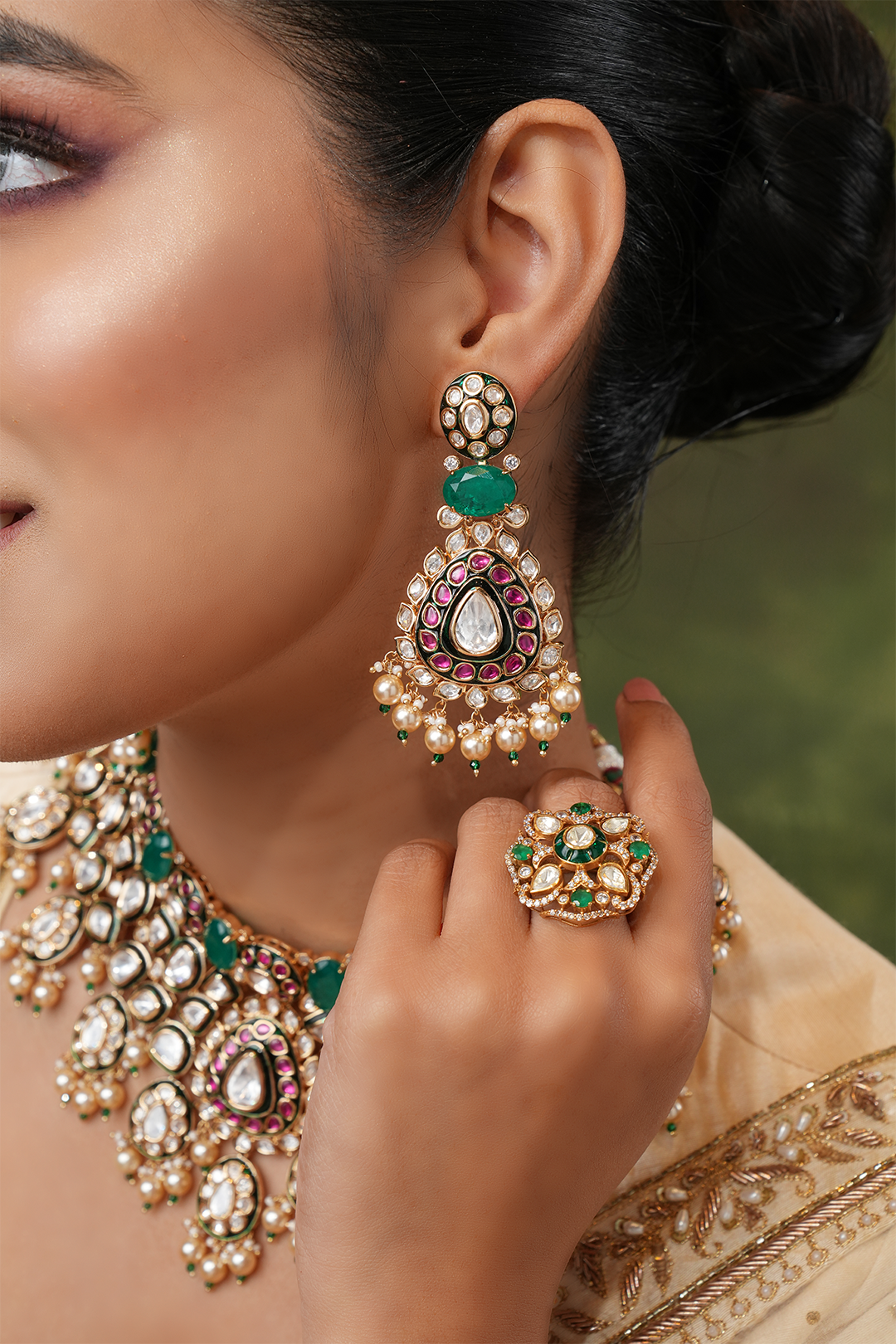 Aida Polki Necklace Set