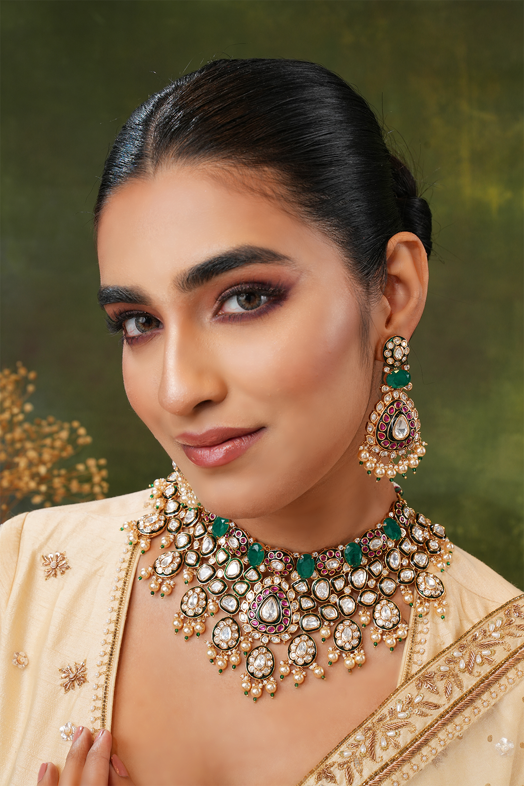 Aida Polki Necklace Set