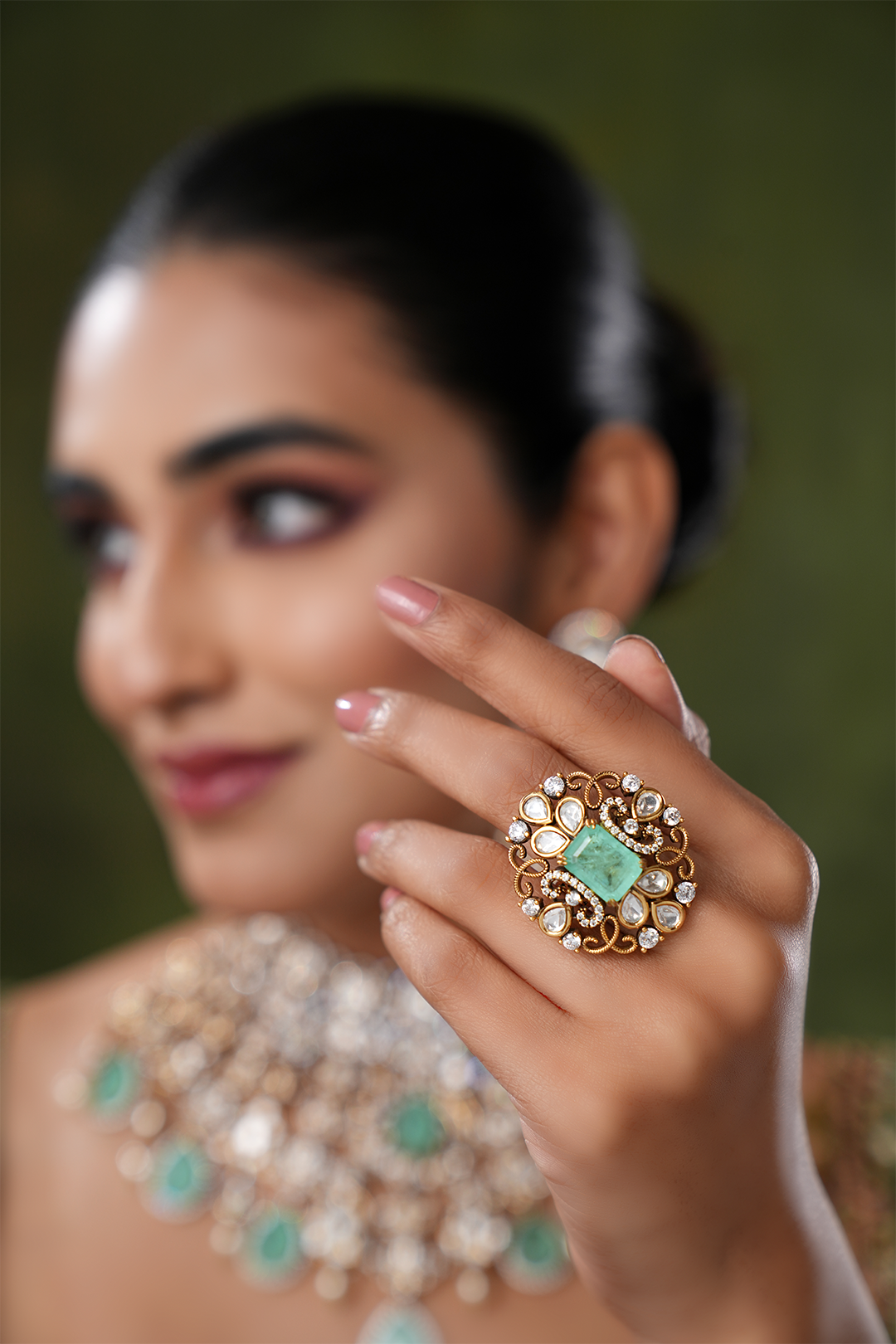 Areej Mint Polki Ring