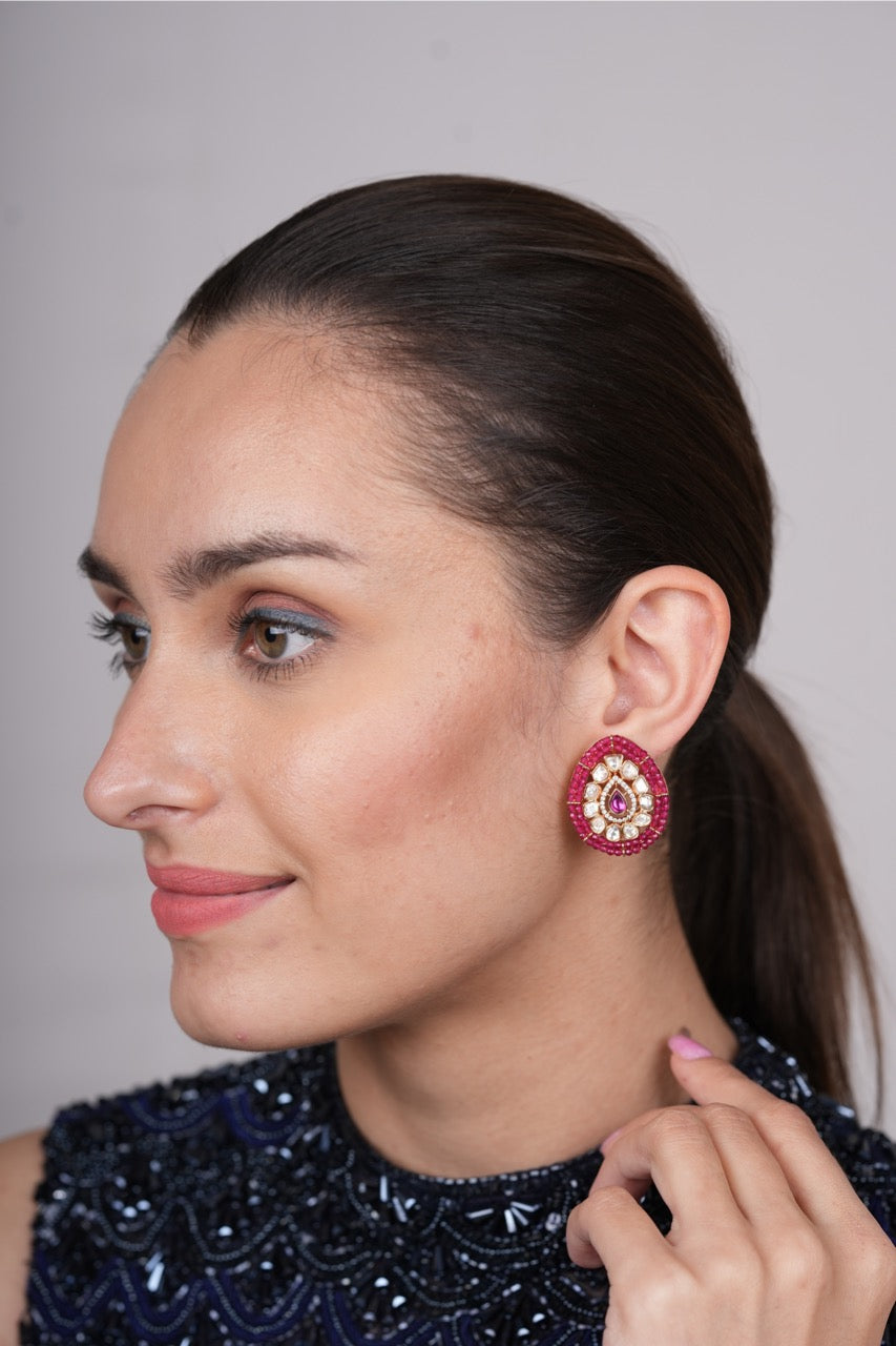 Olivia Ruby Polki Studs