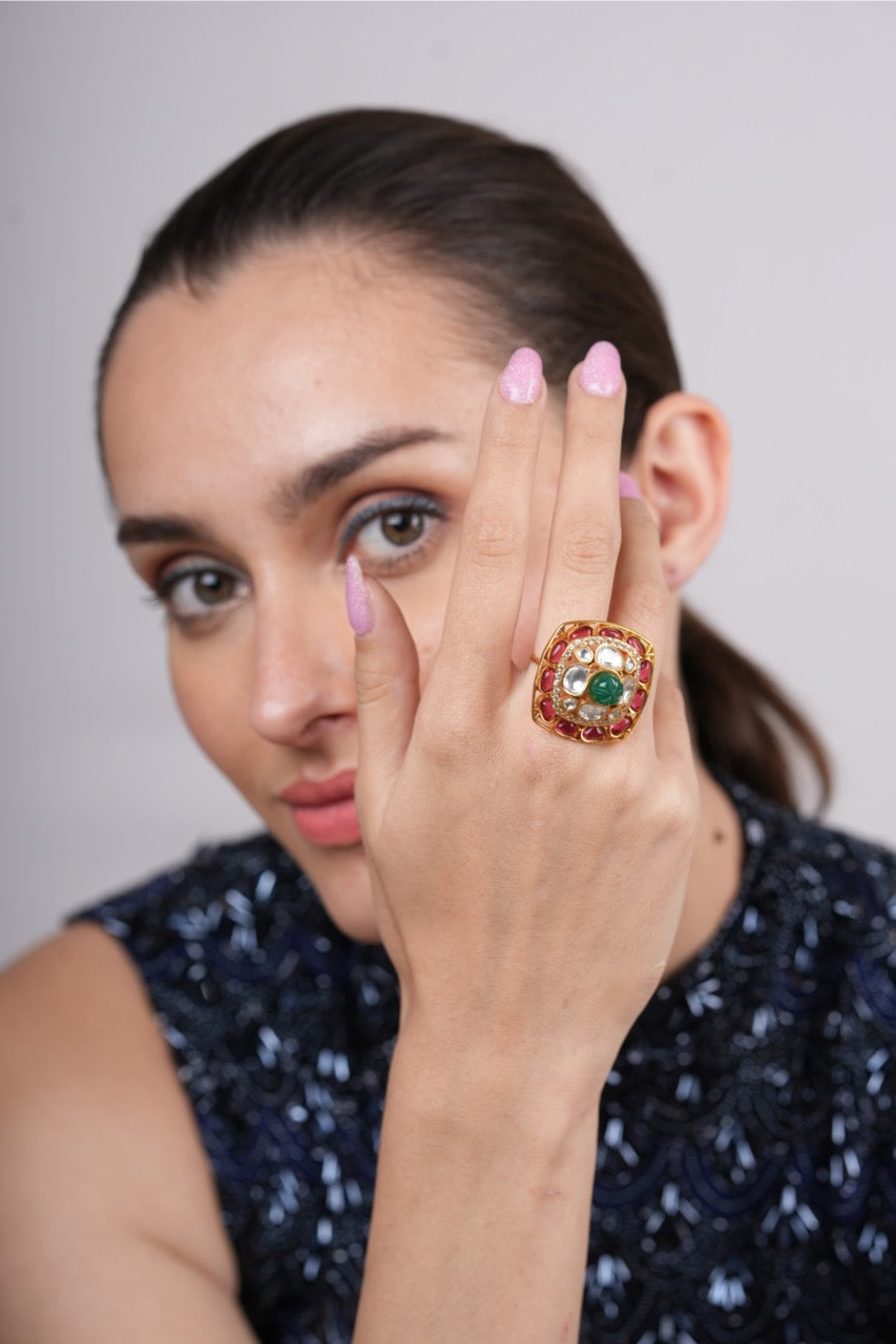 Zahira Ruby Emearld Ring
