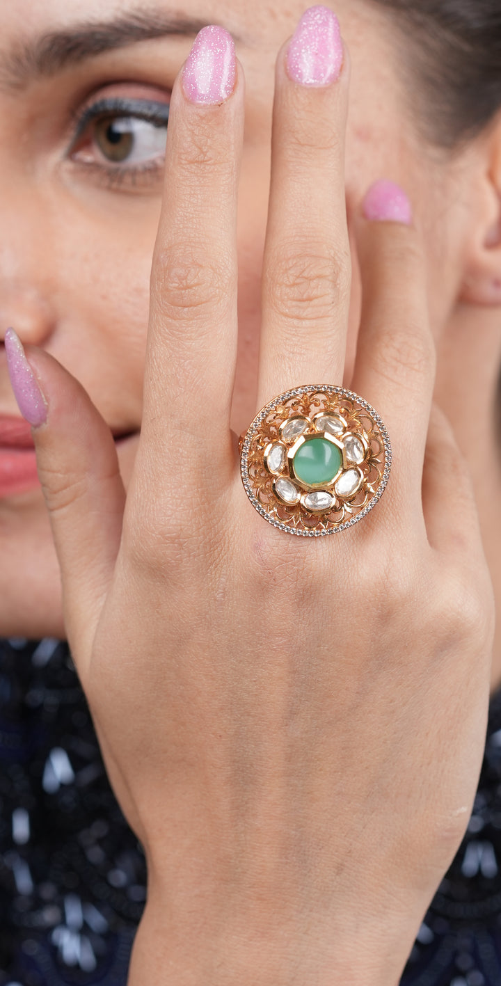 Sara Mint Floral Ring