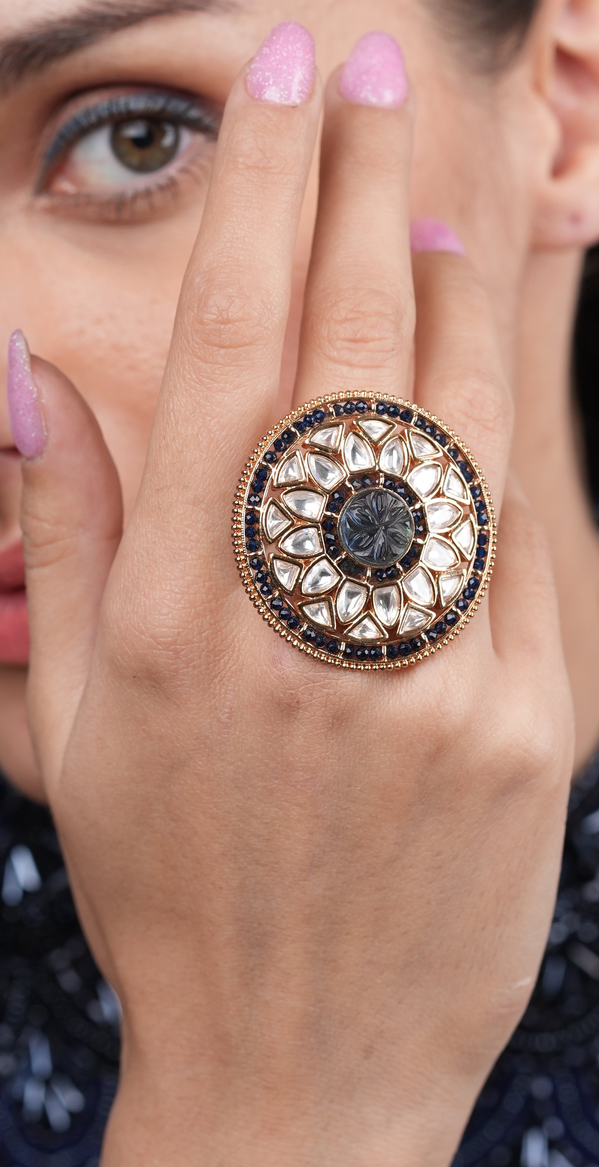 Akshi Sapphire and  Pearls Ring