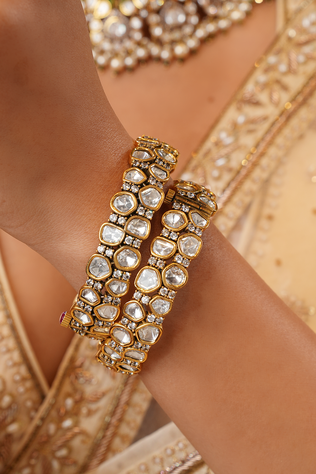 Haladika Polki Bangle - Set of 2