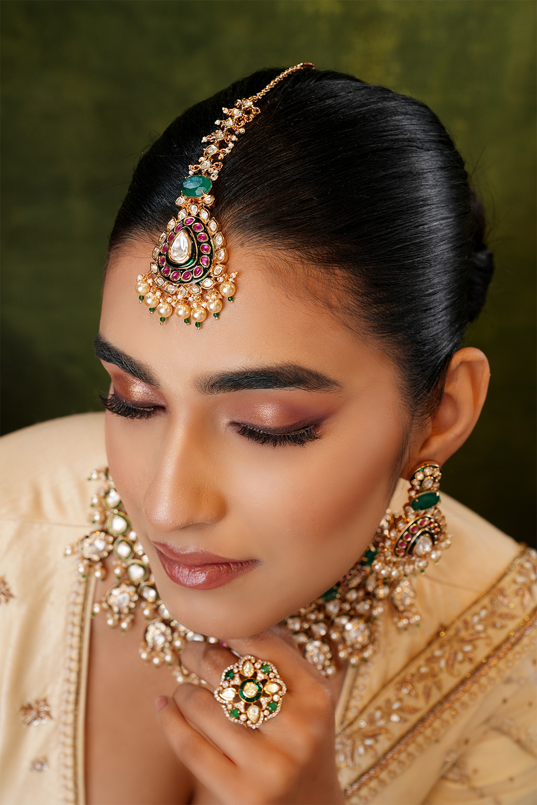 Zehra Meenakari Polki  Maang Tikka