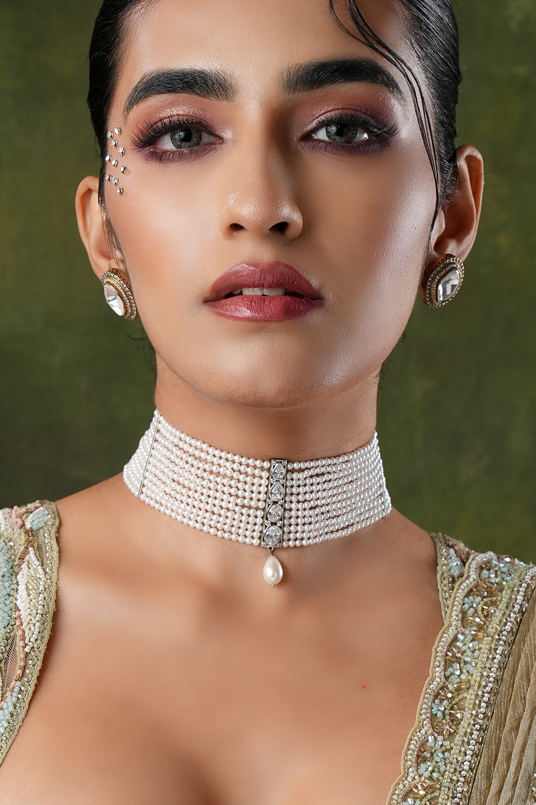 Celeste Pearl-Beaded Diamond Choker