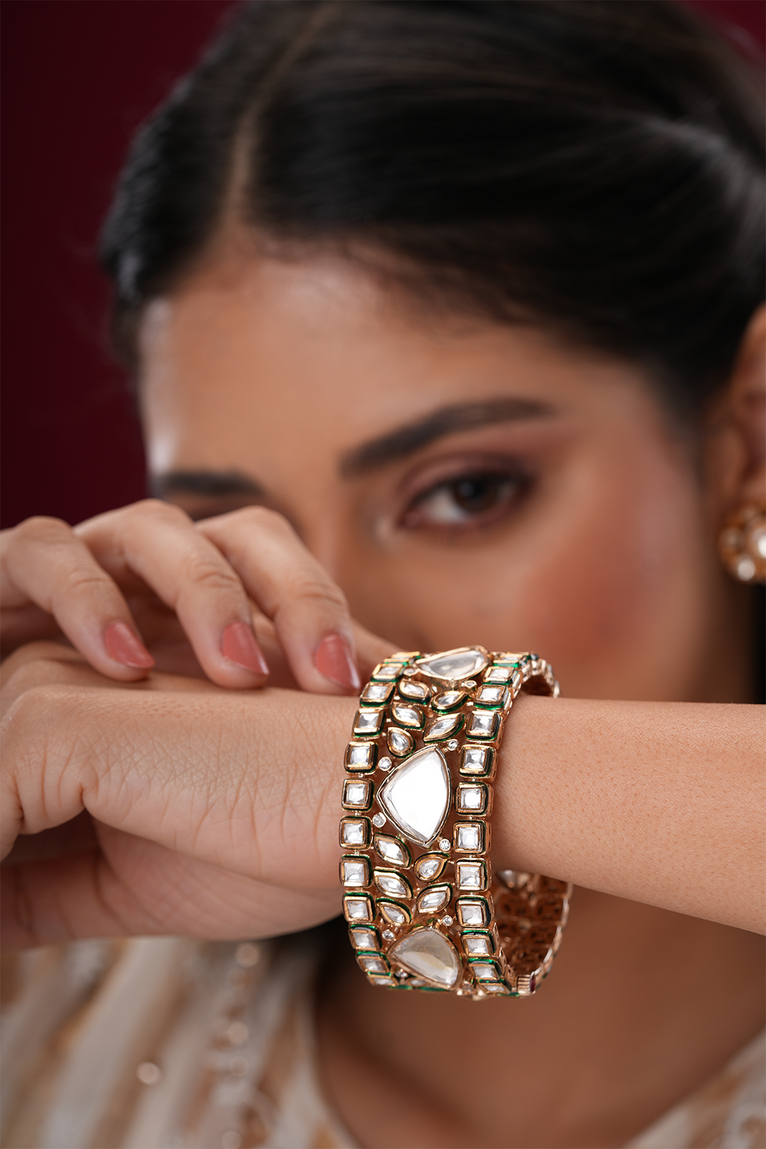 Hansika Meenakari Polki Bangle- Single