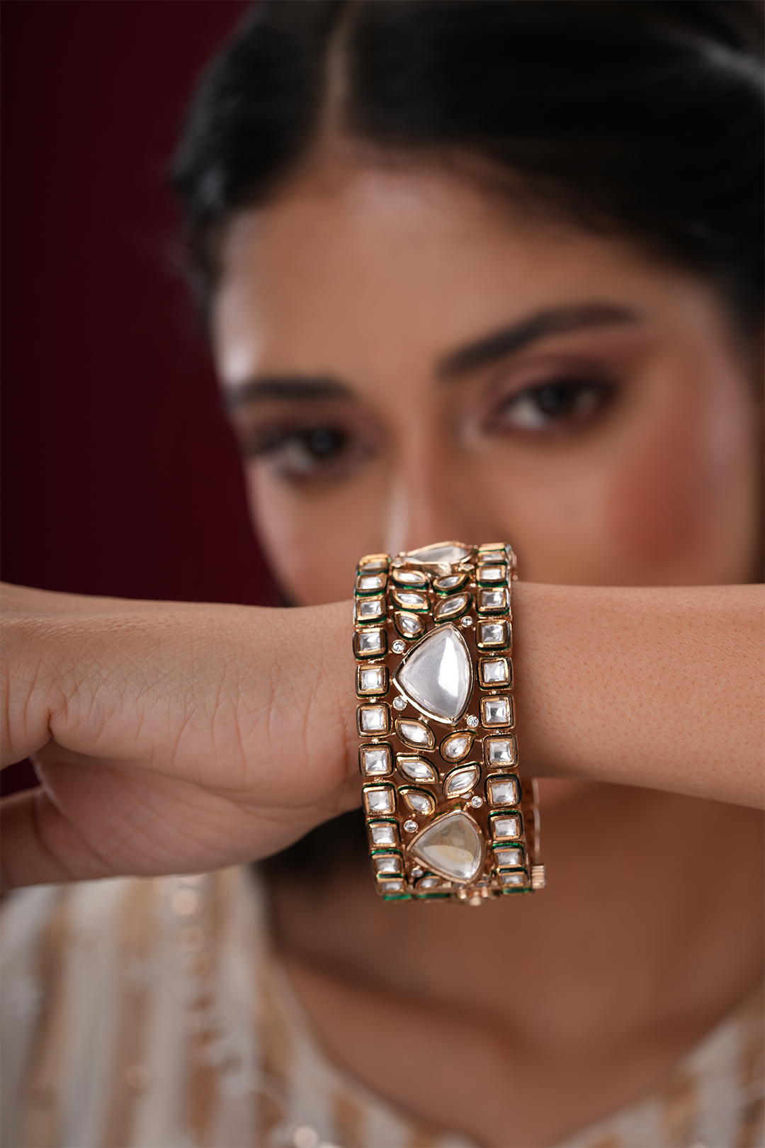 Hansika Meenakari Polki Bangle- Single
