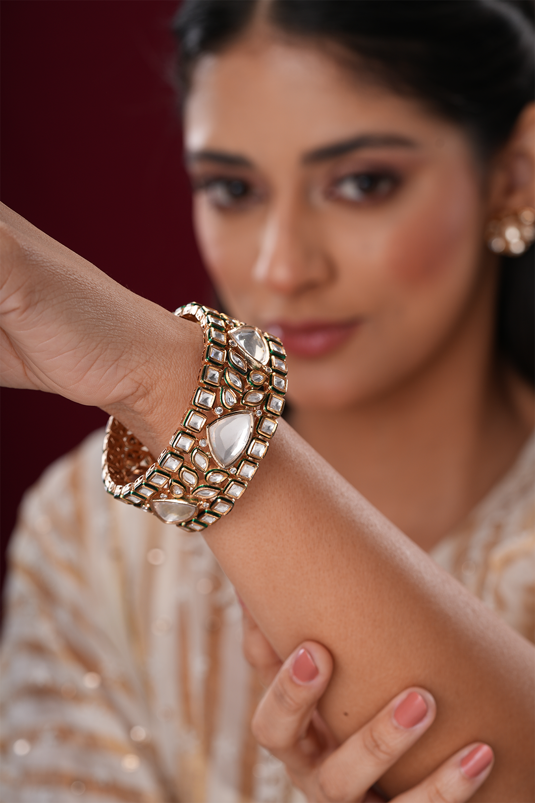 Hansika Meenakari Polki Bangle- Single