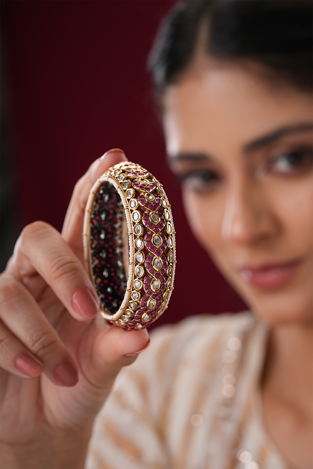 Satya Red Polki Bangles - Set of 2