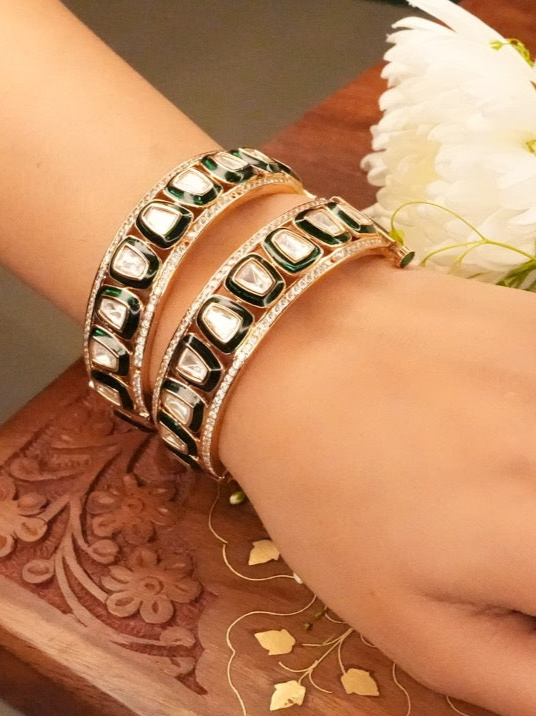 Shea Meenakari Polki Bangles- Set of 2