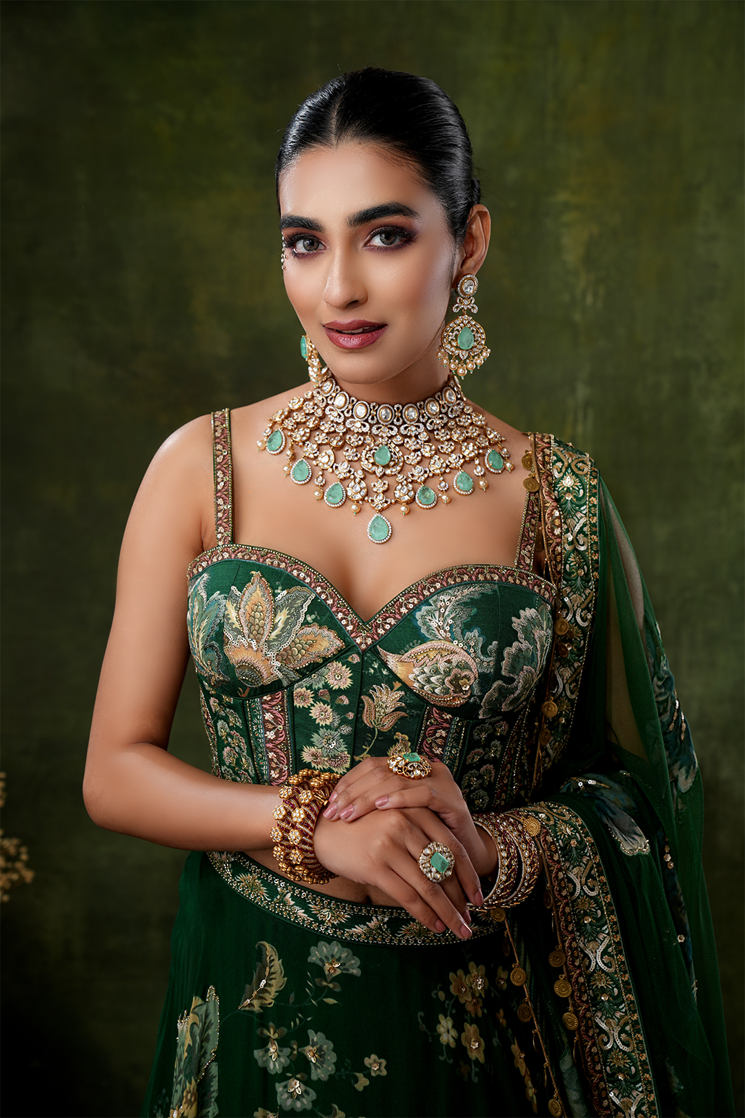 Ivaan Mint Kundan Necklace Set