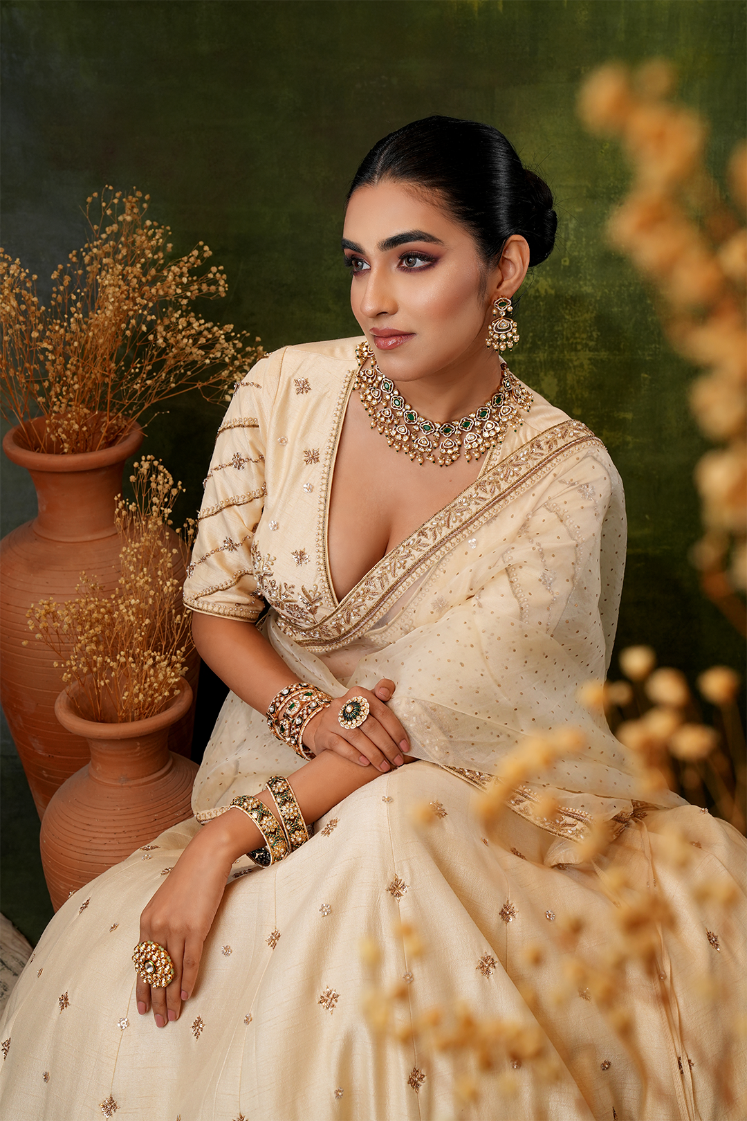 Mishthi Green Polki Necklace