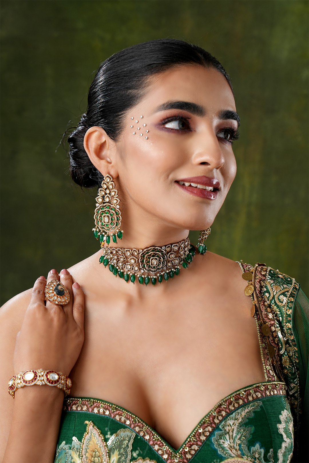 Neeshika Moissanite Polki Choker Necklace