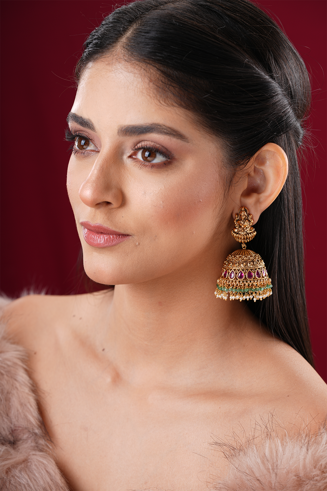 Rabia Temple Work Jhumka Earrings