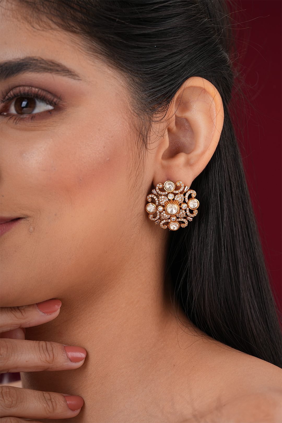 Saras Polki Studs