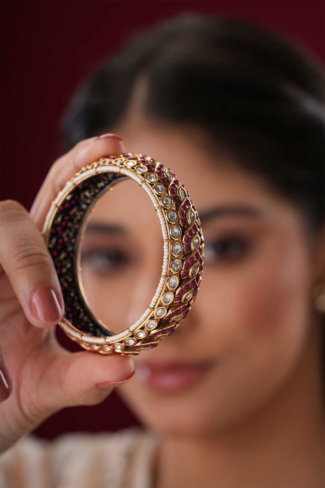 Satya Red Polki Bangles - Set of 2