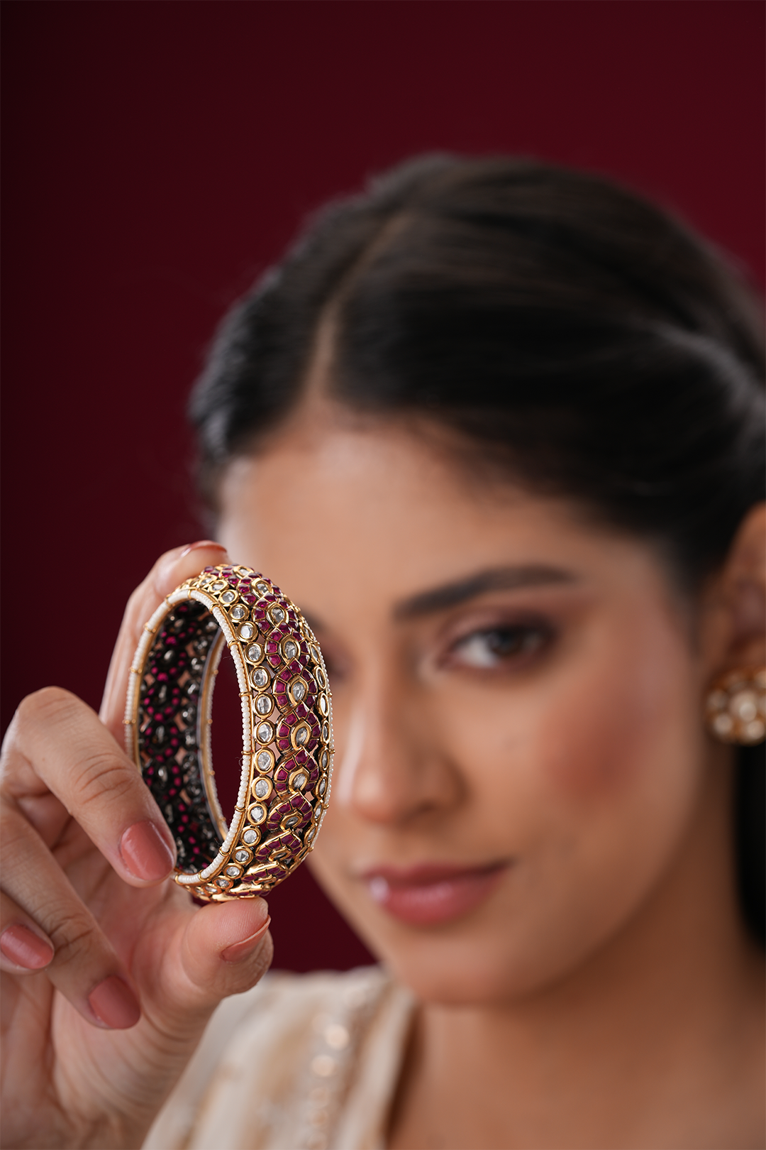 Satya Red Polki Bangles - Set of 2
