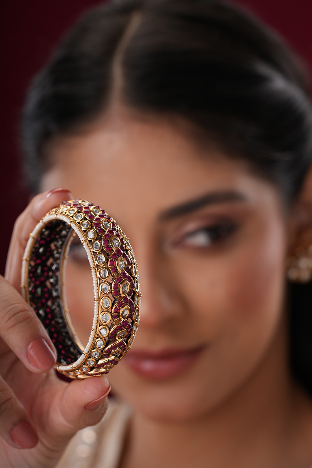 Satya Red Polki Bangles - Set of 2