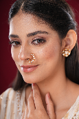 Sonam Polki Silver Nosepin