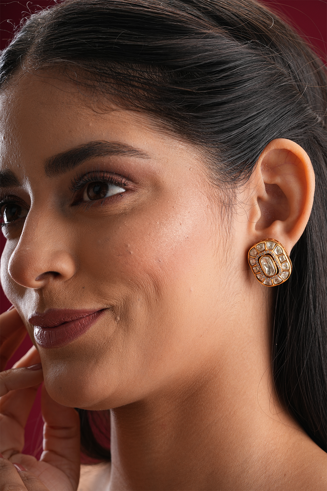 Vaghmi Polki Studs