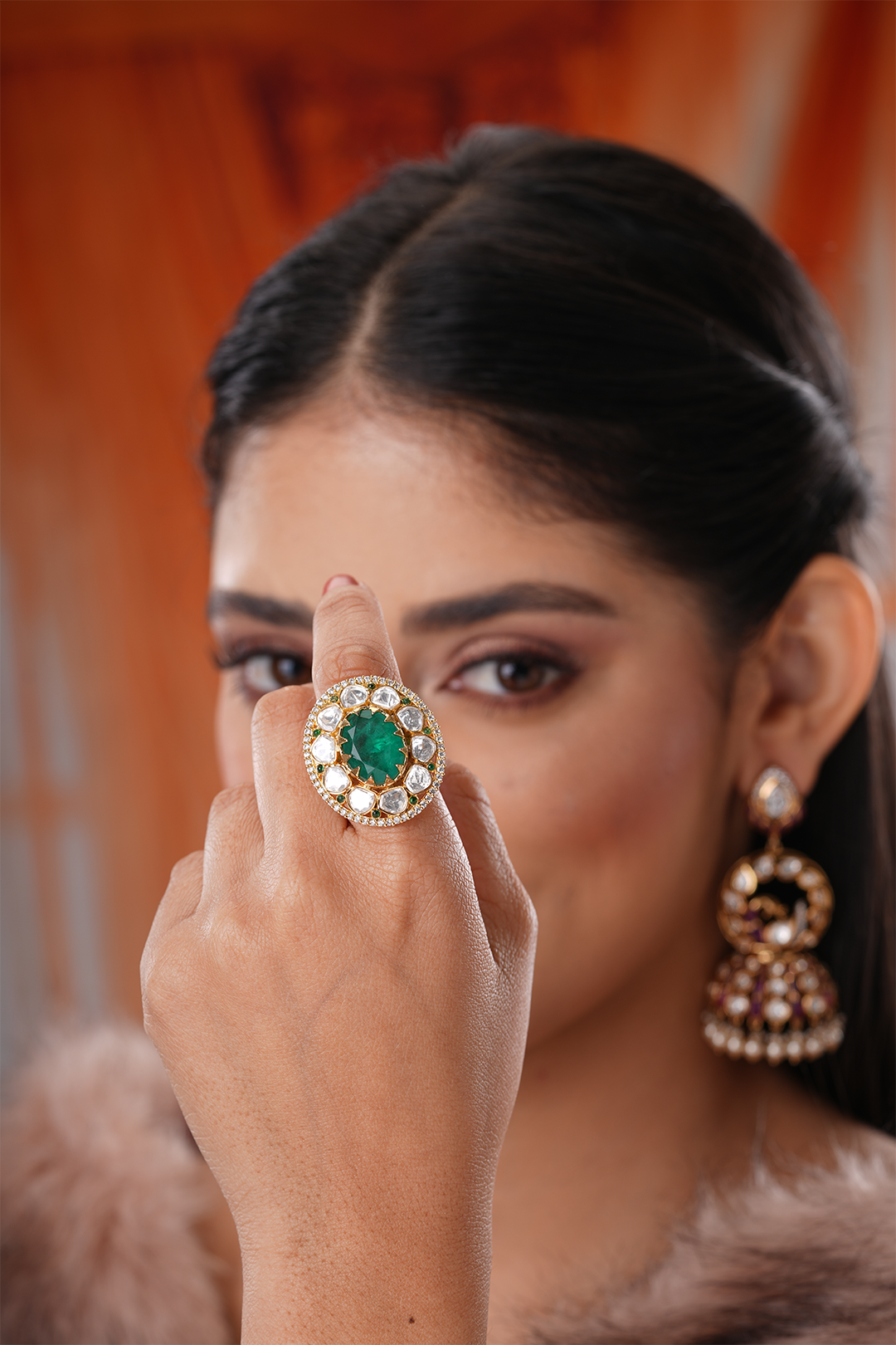 Zina Emerald Green Ring