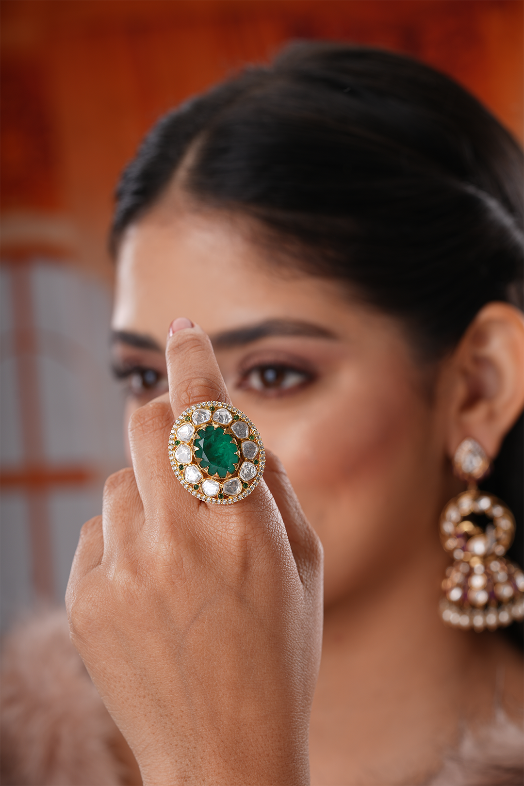 Zina Emerald Green Ring
