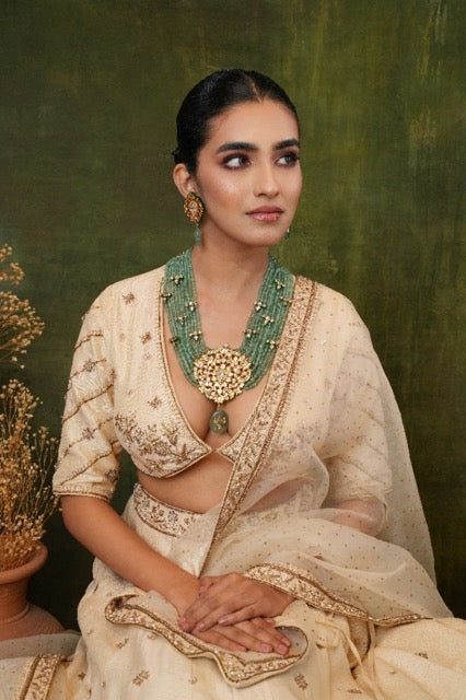 Amna Mint Silver Necklace Set