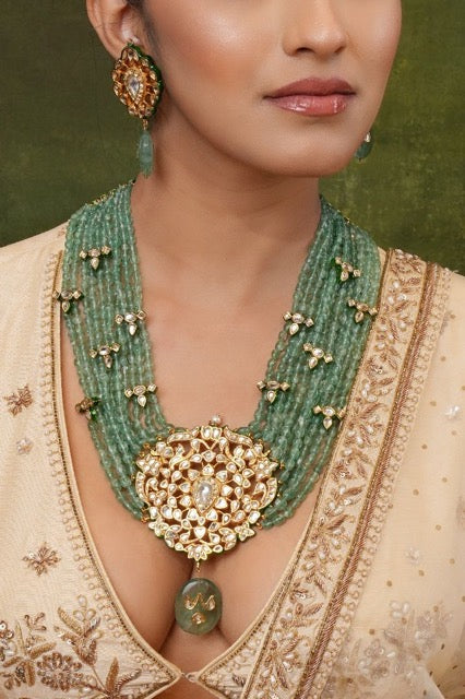 Amna Mint Silver Necklace Set