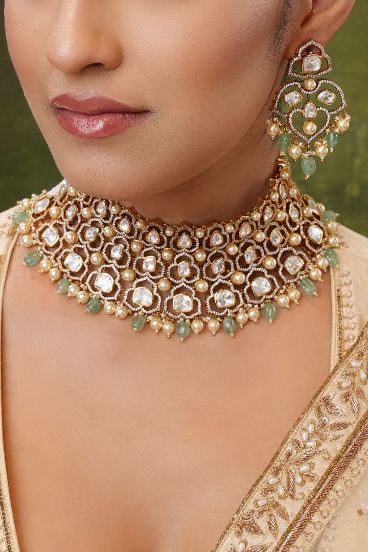 Nima Polki Choker Necklace Set