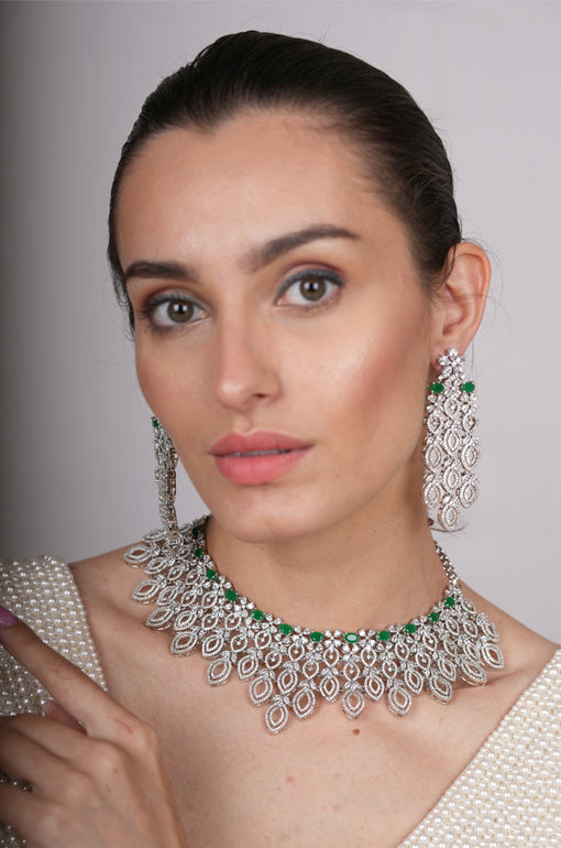 Tatiana Emerald Diamond Necklace Set