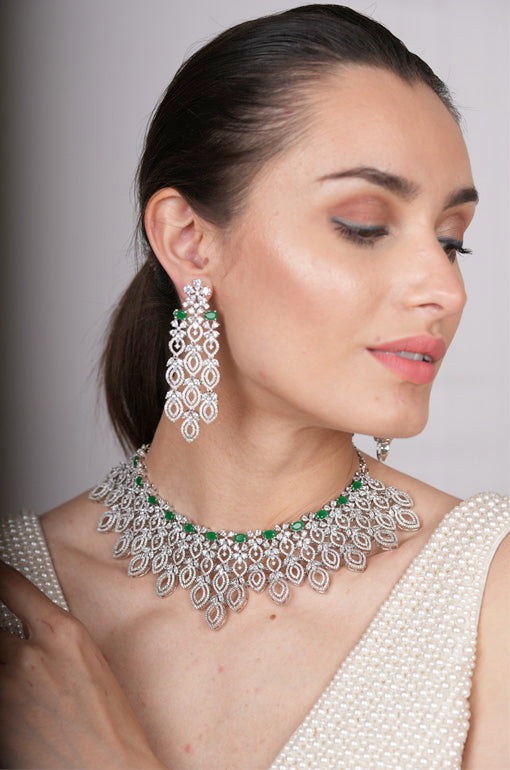 Tatiana Emerald Diamond Necklace Set