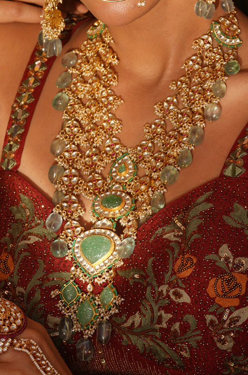 Ruhaniyaat Layered Polki Necklace Haar