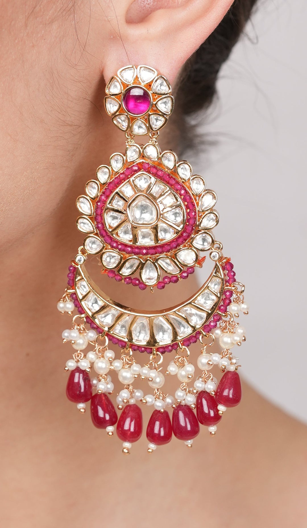 Dayita Ruby Polki Earrings